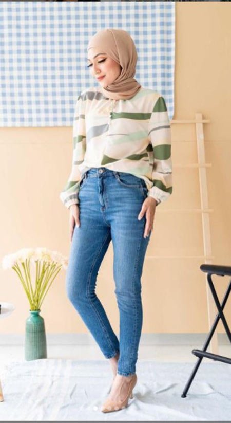 skinnyy pantolon türbanlı