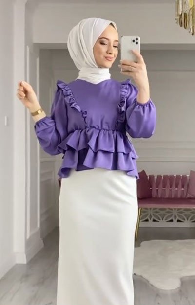 2021 Tesettür Bluz İkilisiyle Muhteşem Kombinler 7