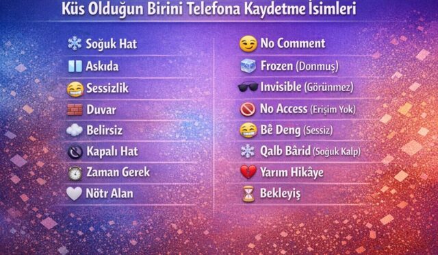 küs olduğun birini telefona kaydetme isimleri karışık